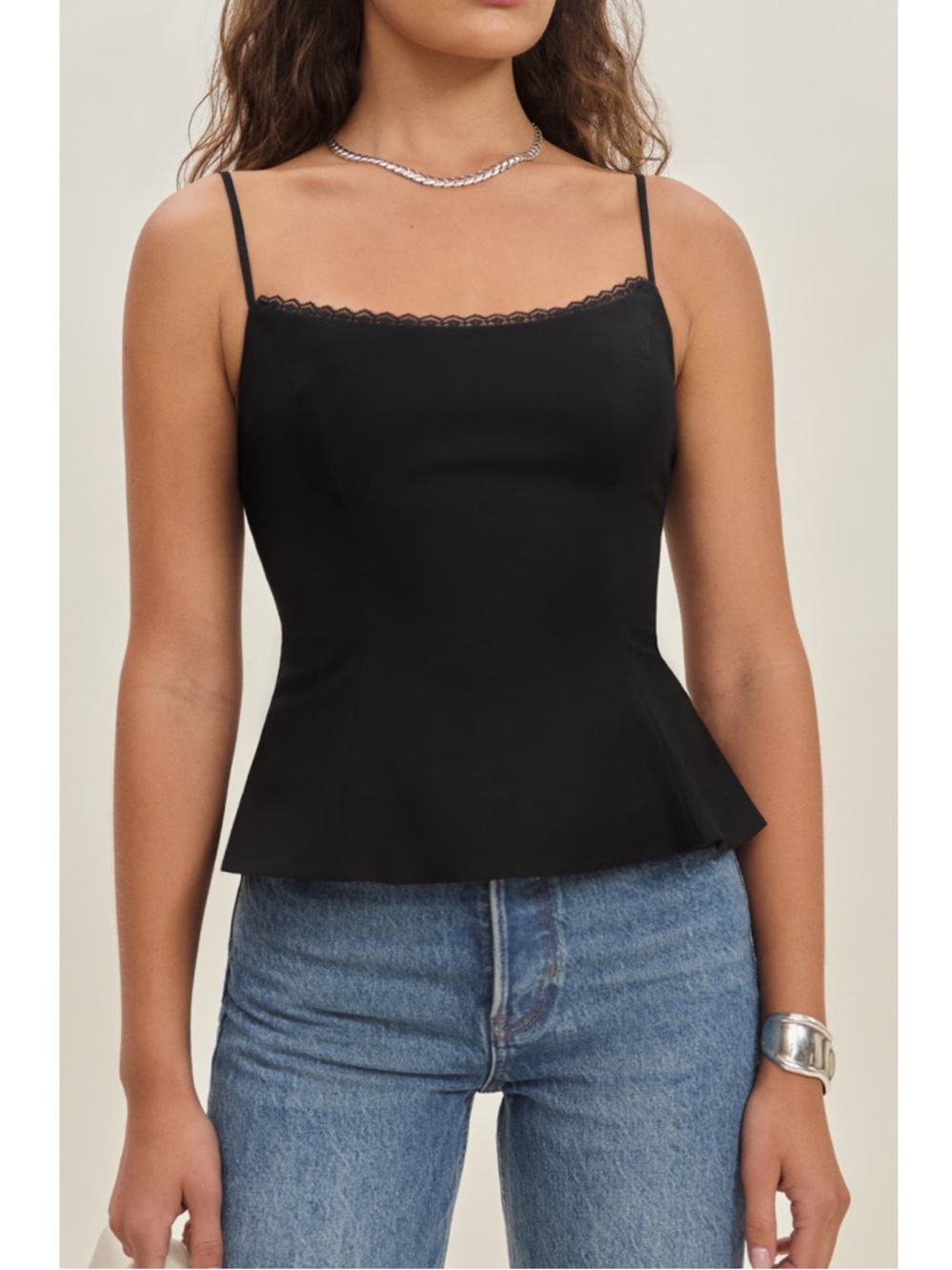 Reformation Genevieve Lace Trim Stretch Cotton Camisole New! - Picture 11 of 14